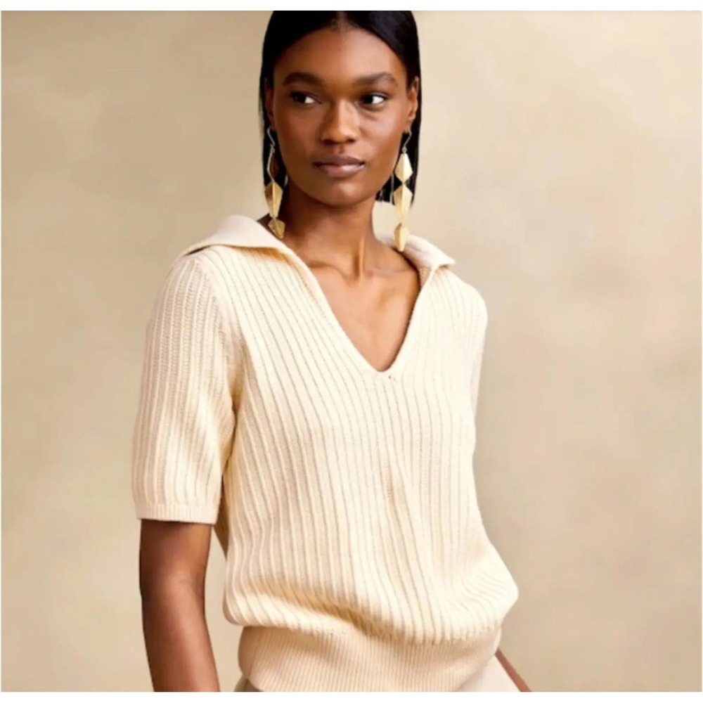 Banana Republic Kina Organic Cotton Sailor Sweater Size XL Preppy Minimalist